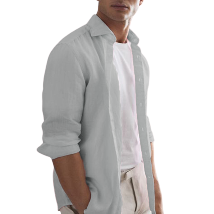 Cotton Linen Casual Long Sleeve Shirt