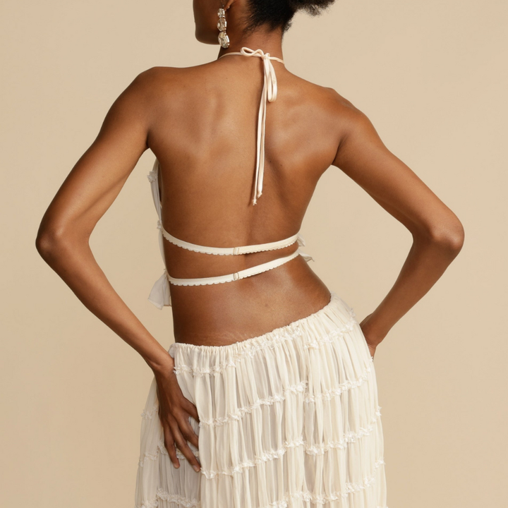 Rosalie Backless Pleated Set