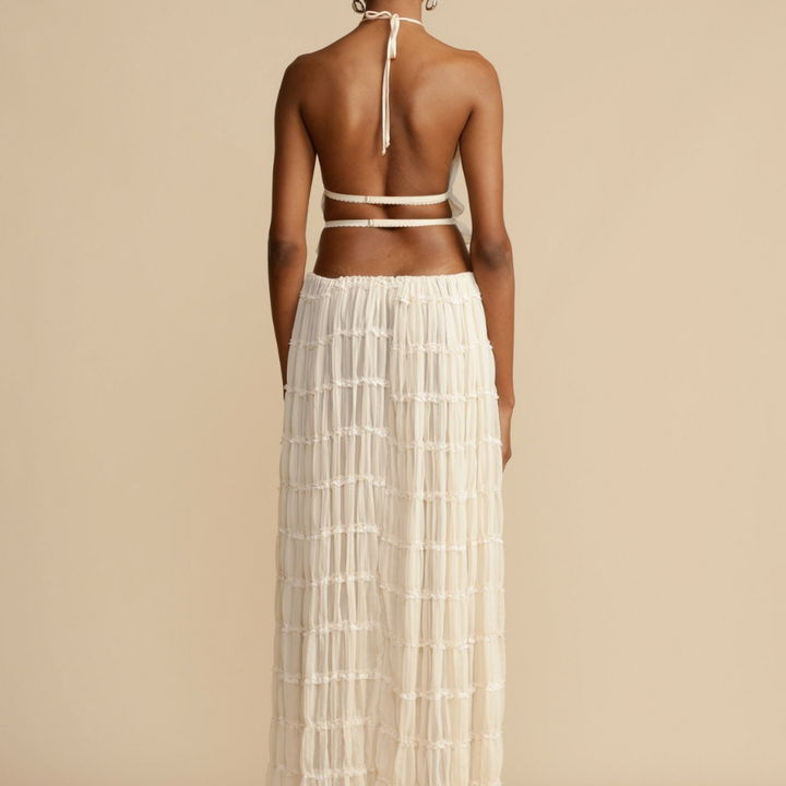 Rosalie Backless Pleated Set