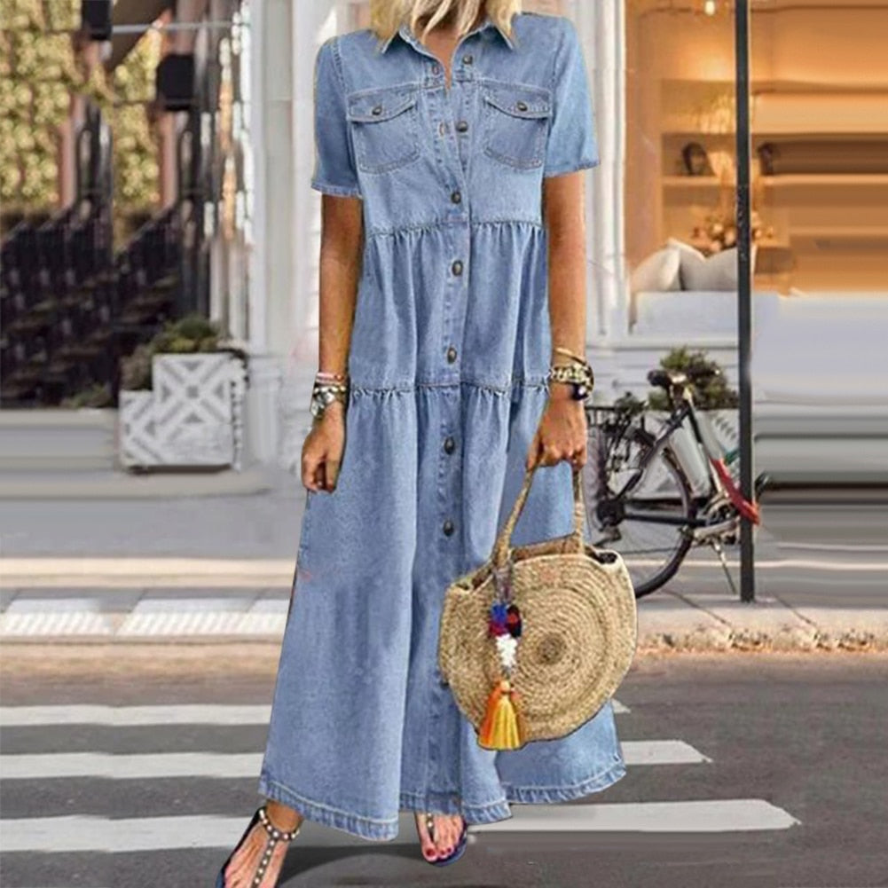 VERONICA™ - STYLISH SLIMMING DENIM DRESS