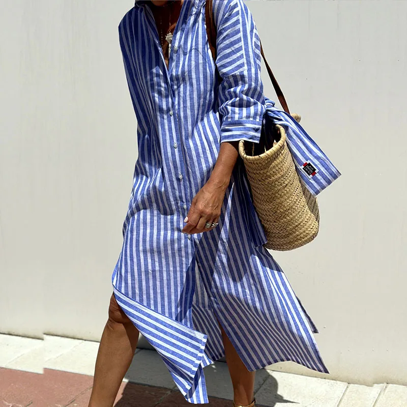 Sophie - Striped Shirt Dress