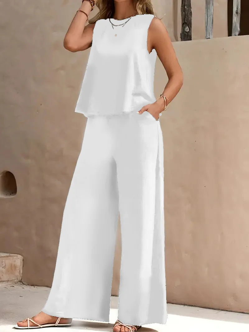 Cassie - Two-Piece Wide Leg Pants Set